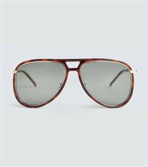 ysl classic 11 aviator|Saint Laurent Classic 11 Monochromatic Aviator Sunglasses.